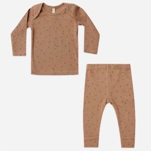 Quincy Mae NEW 2 Piece Outfit 6-12 months Mauve Long sleeve top and pant BAMBOO